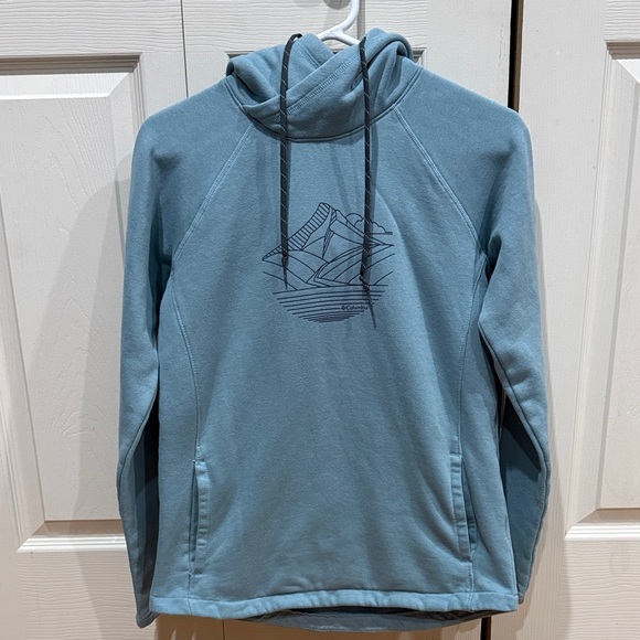 Columbia Tops - Columbia Light Blue Sweatshirt with Simple Mountain line design XS